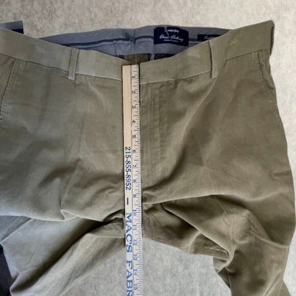 Lands’ End Mens Corduroy Pants Size 37 Beige Flat Front Relaxed Fit Straight Leg - Picture 13 of 15